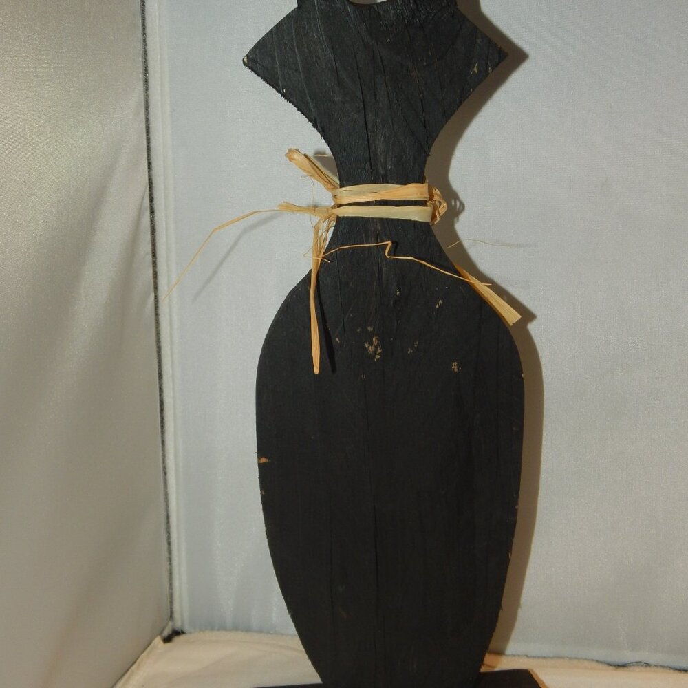 Wooden tall black cat - Picture 2 of 2
